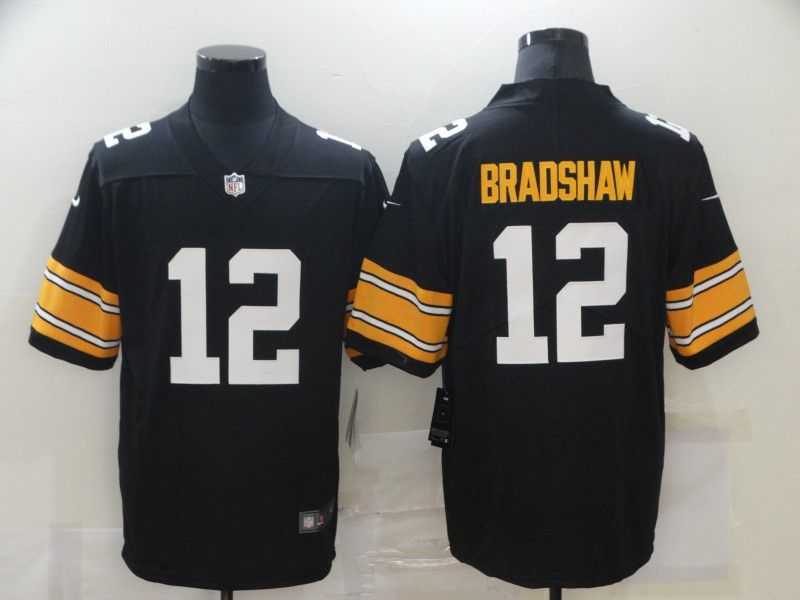 Men Pittsburgh Steelers 12 Bradshaw Black Nike Limited Vapor Untouchable NFL Jerseys1